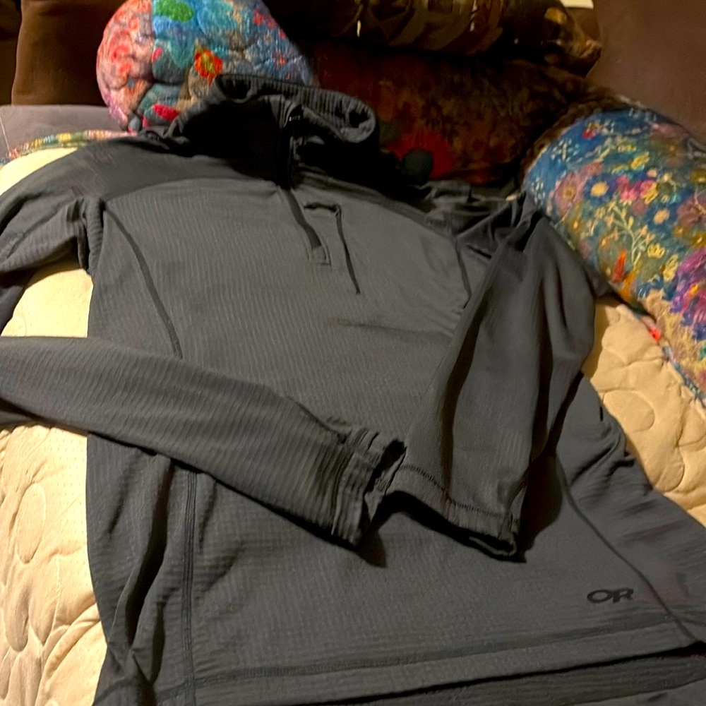 1/2 zip long sleeve waffle shirt